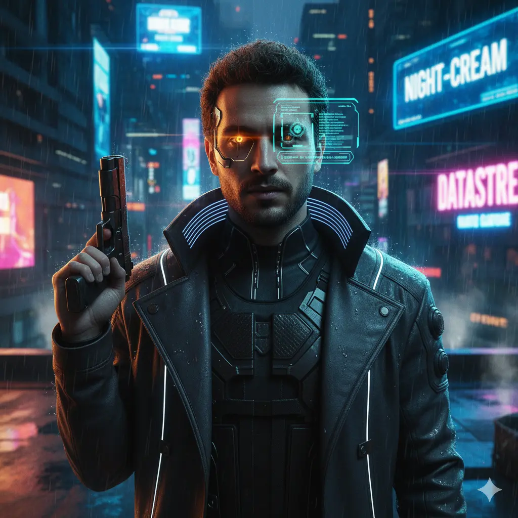 AI Output: Cyberpunk Portrait Created with Midjourney