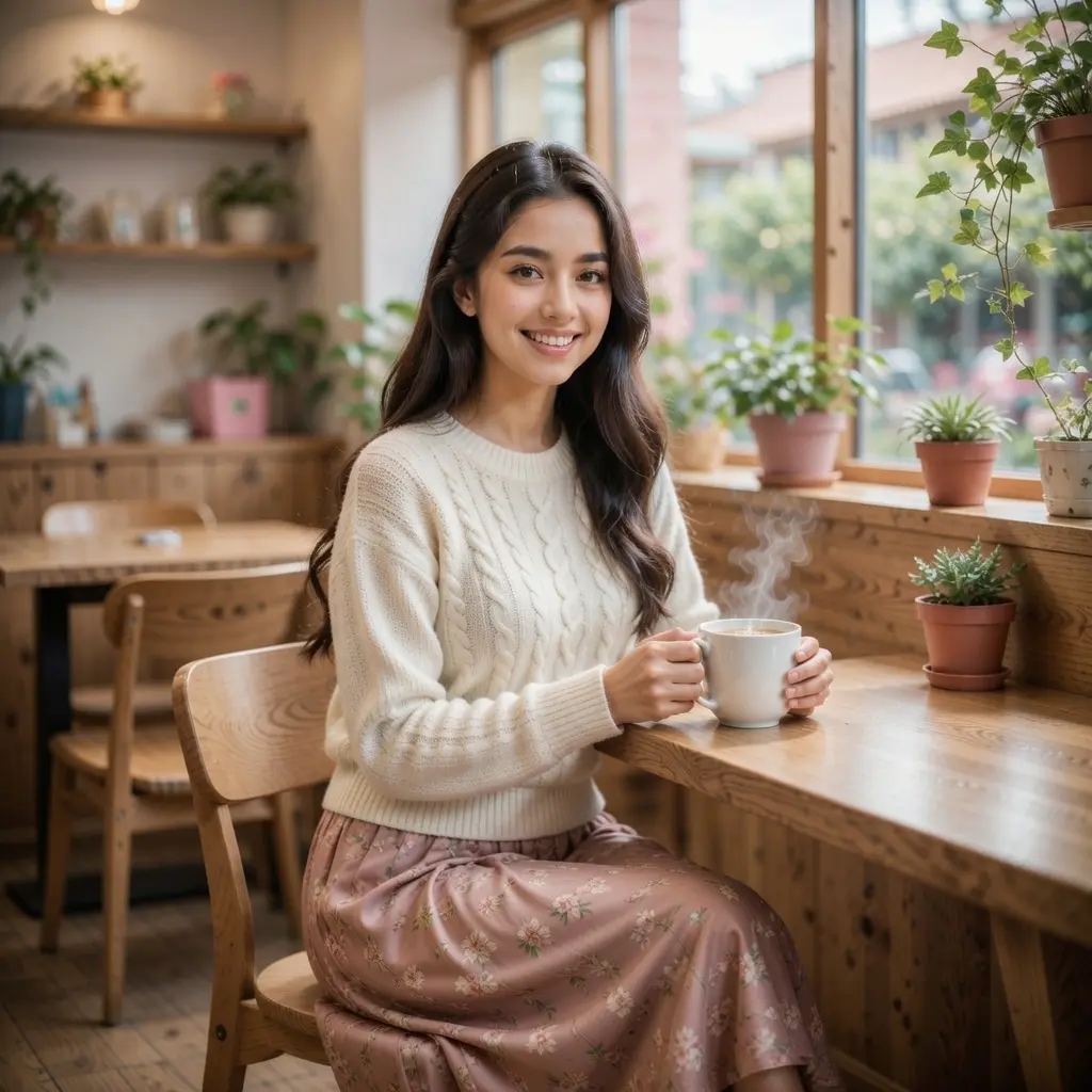 AI Output: Korean Cafe Aesthetic Portrait
